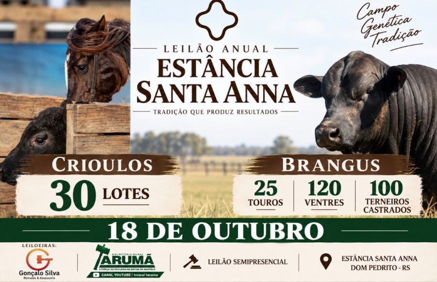 LEILÃO SEMIPRESENCIAL ESTÂNCIA SANTA ANNA 
