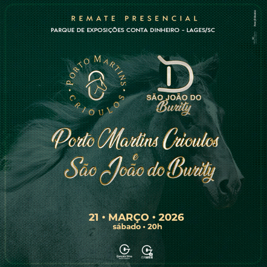 LEILÃO PRESENCIAL PORTO MARTINS CRIOULO & SÃO JOÃO DO BURITY