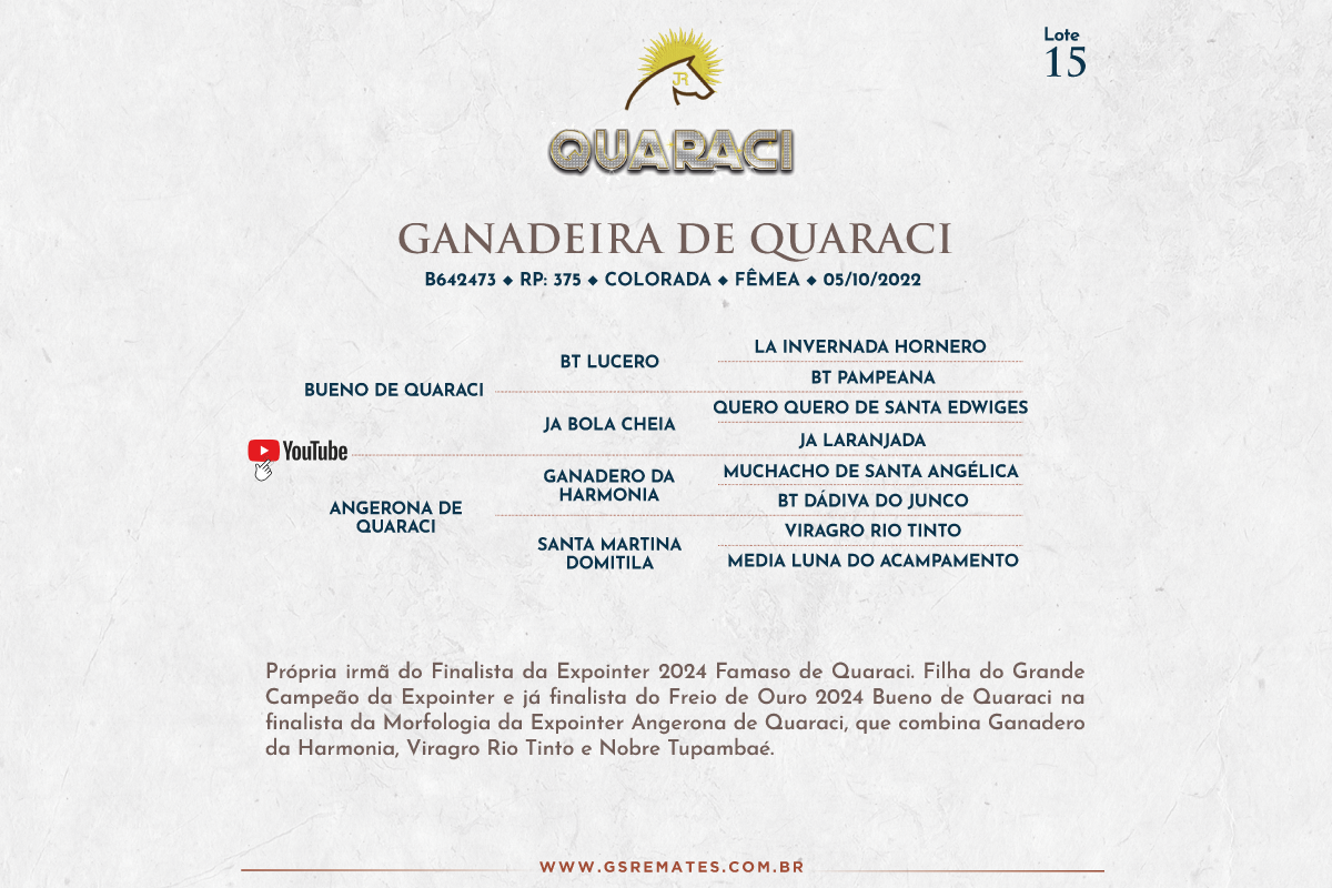 Geração GANADEIRA DE QUARACI