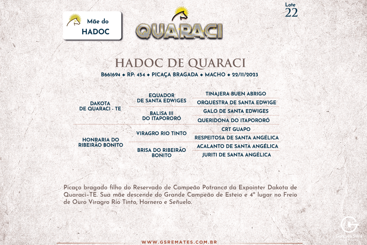 Geração HADOC DE QUARACI