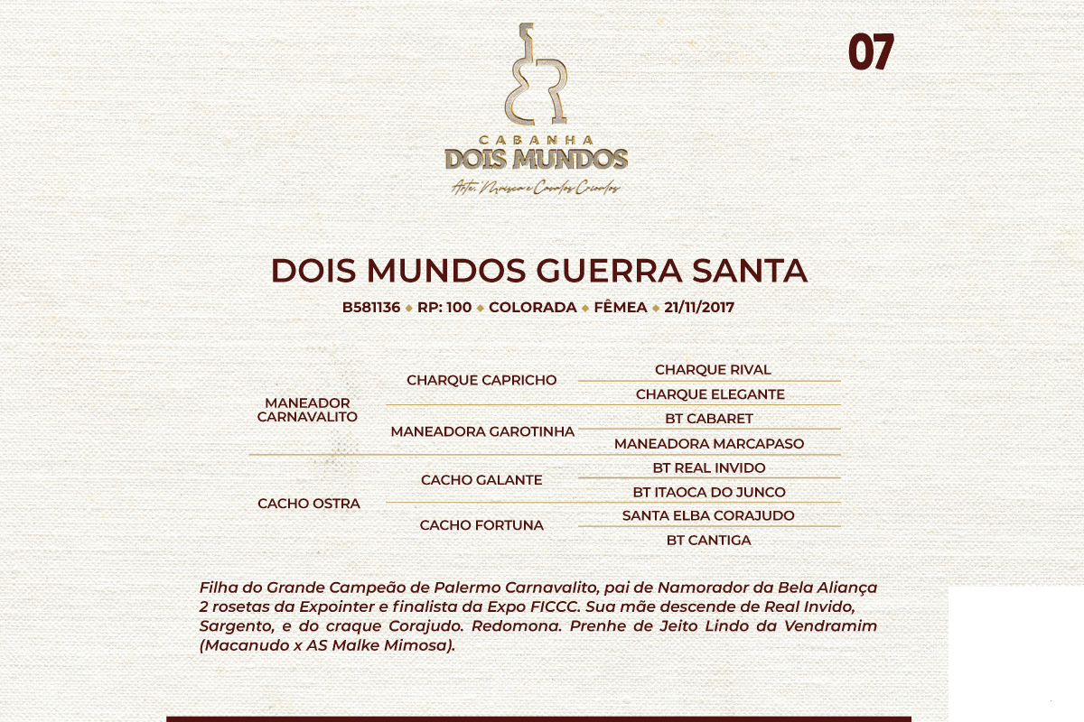 Geração DOIS MUNDOS GUERRA SANTA