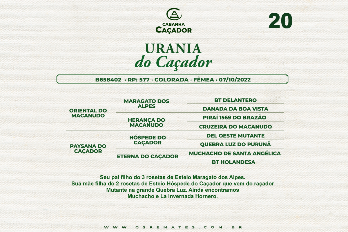 Geração URANIA DO CAÇADOR 