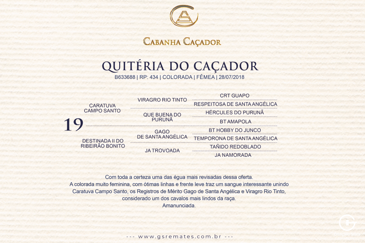 Geração QUITÉRIA DO CAÇADOR 