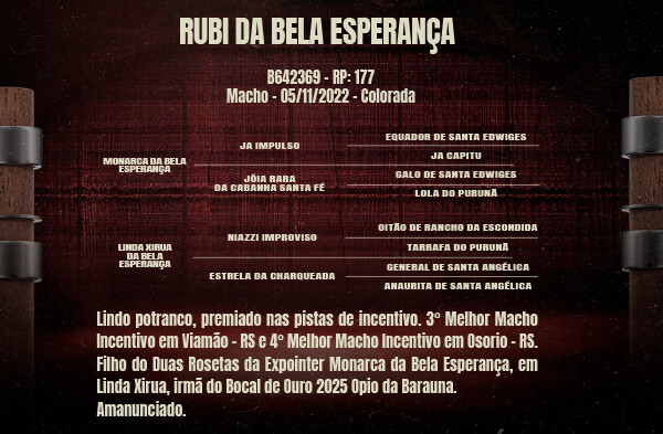 Geração RUBI DA BELA ESPERANÇA