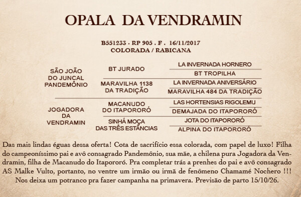 Geração OPALA DA VENDRAMIN