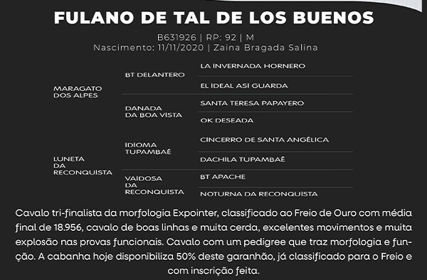 Geração FULANO DE TAL DE LOS BUENOS