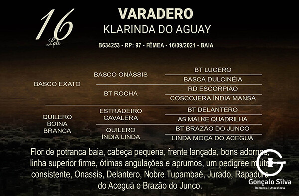 Geração VARADERO KLARINDA DO AGUAY
