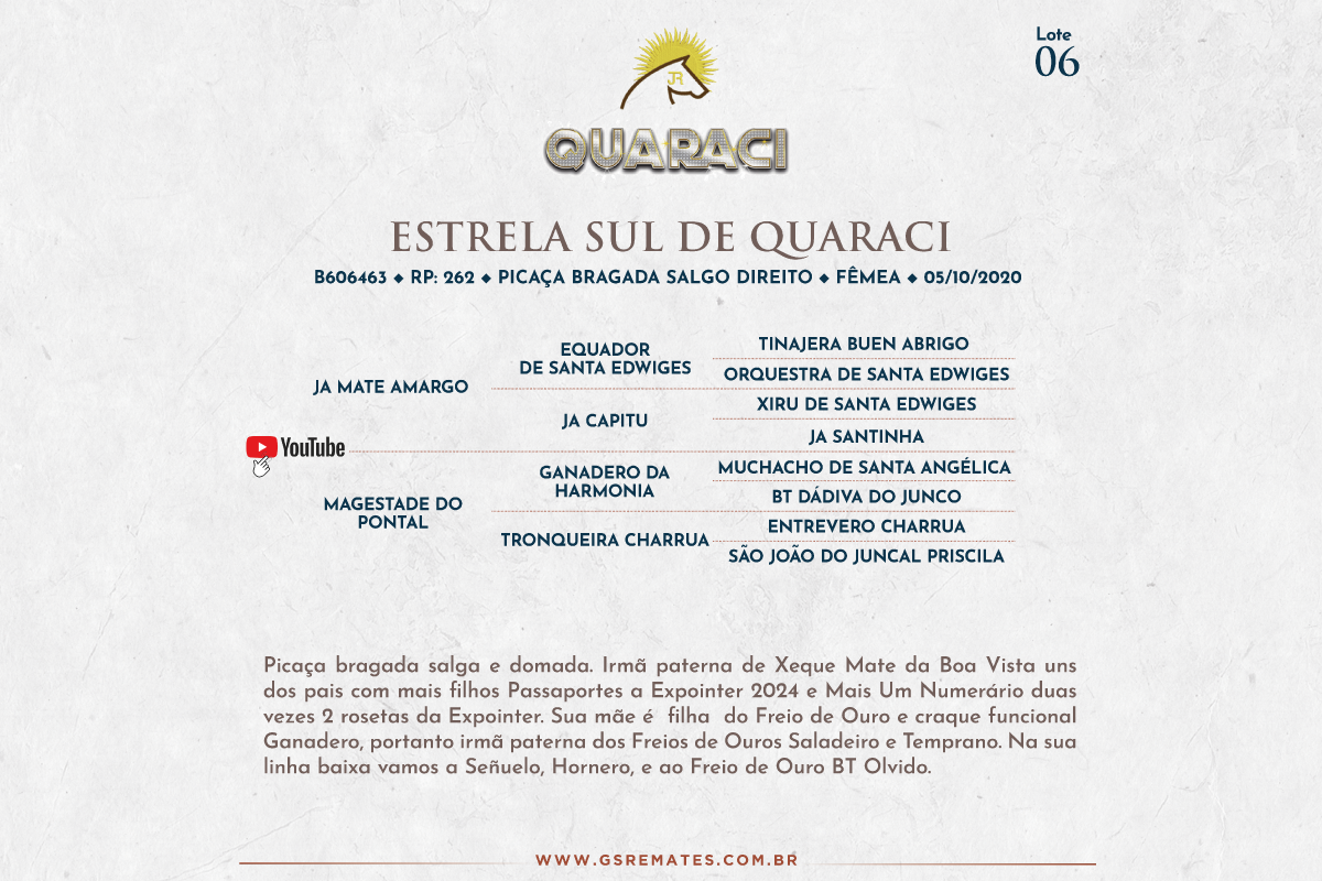 Geração ESTRELA SUL DE QUARACI