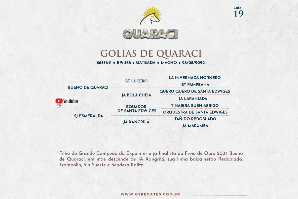 Geração GOLIAS DE QUARACI