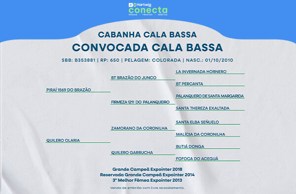 Geração CONVOCADA CALA BASSA - (ELEIÇÃO DE EMBRIÃO)