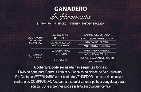 Geração GANADERO DA HARMONIA - COBERTURA