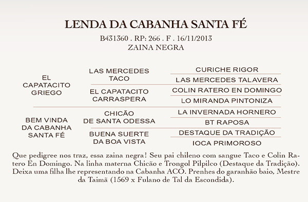 Geração LENDA DA CABANHA SANTA FÉ