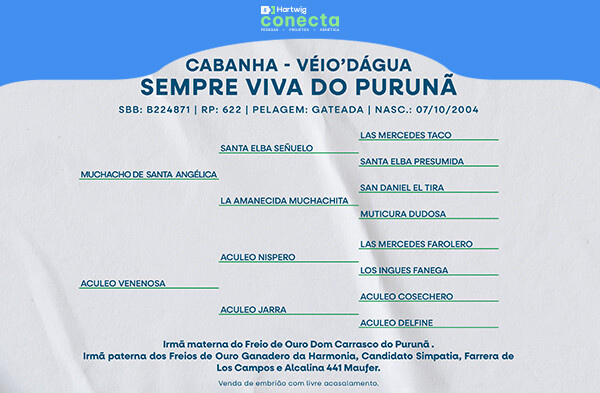 Geração SEMPRE VIVA DO PURUNÃ - (ELEIÇÃO DE EMBRIÃO)