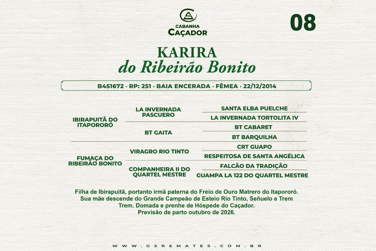Geração KARIRA DO RIBEIRAO BONITO
