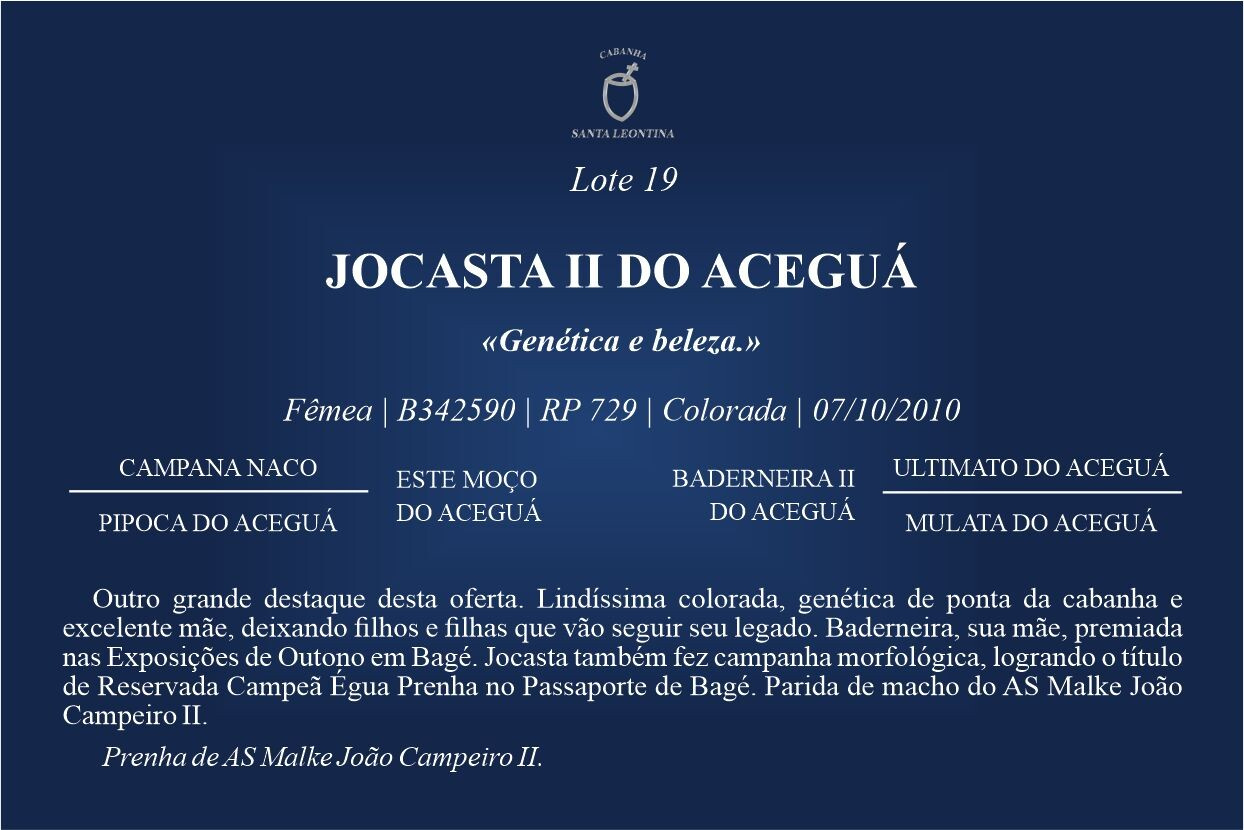 Geração JOCASTA II DO ACEGUÁ