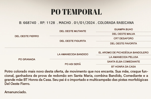 Geração PO TEMPORAL 