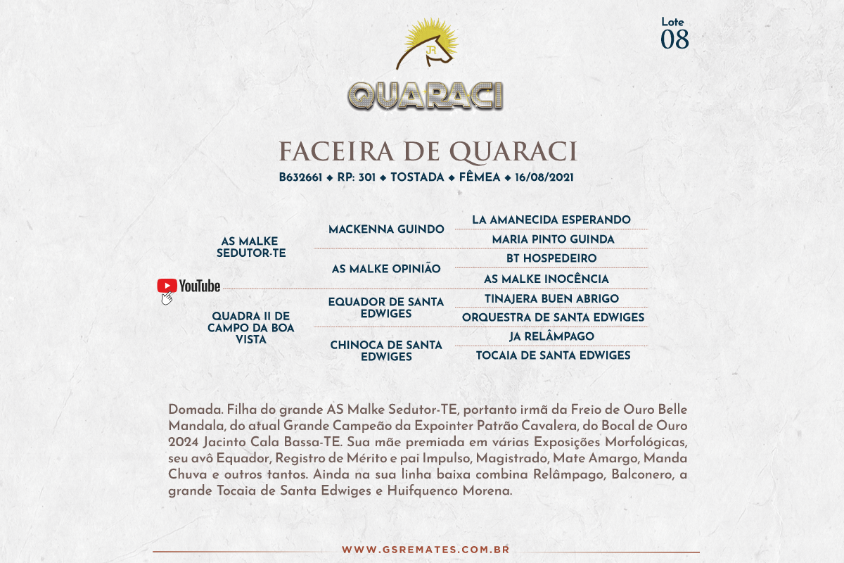 Geração FACEIRA DE QUARACI