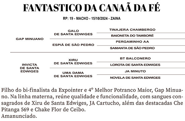 Geração FANTÁSTICO DA CANNÃ DA FÉ