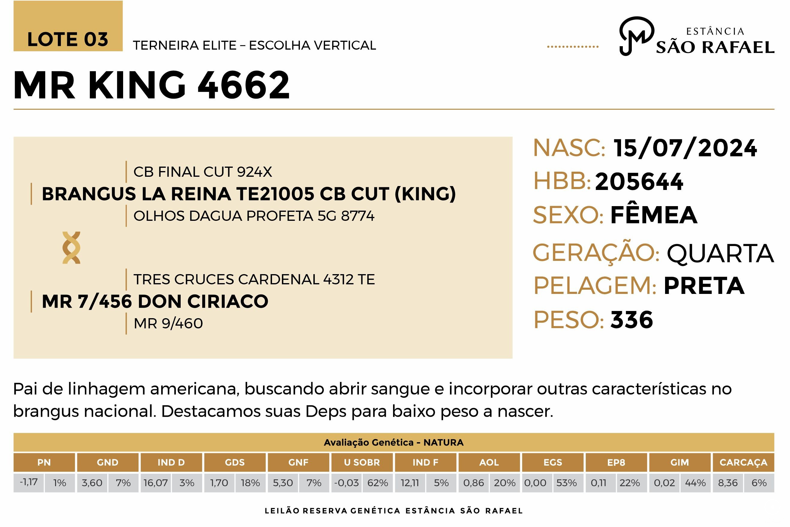 Geração  MR KING 4662 - VENDA VERTICAL