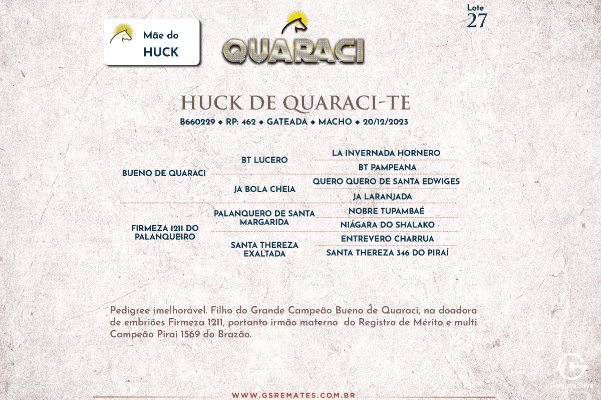 Geração HUCK DE QUARACI - TE