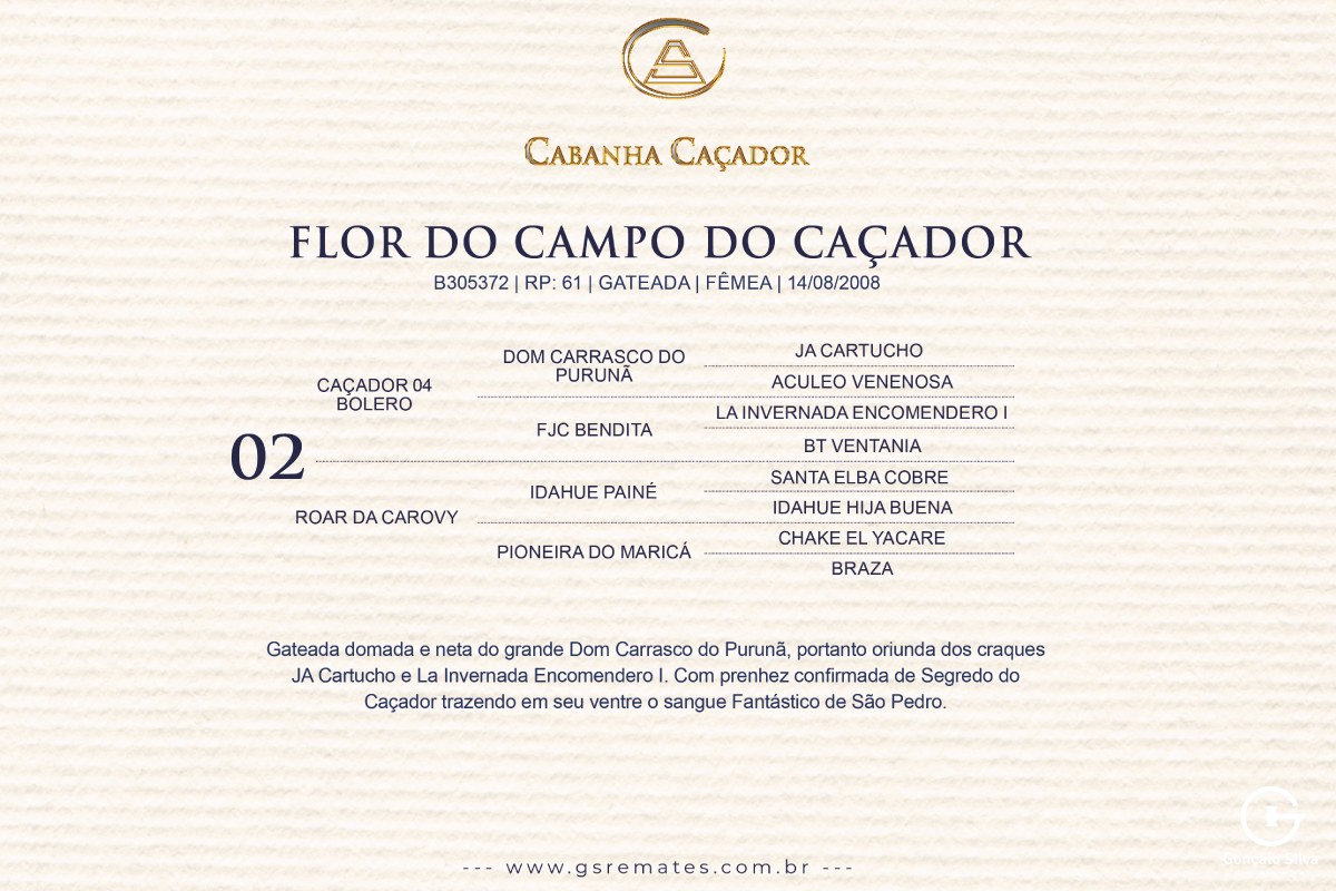 Geração FLOR DO CAMPO DO CAÇADOR 