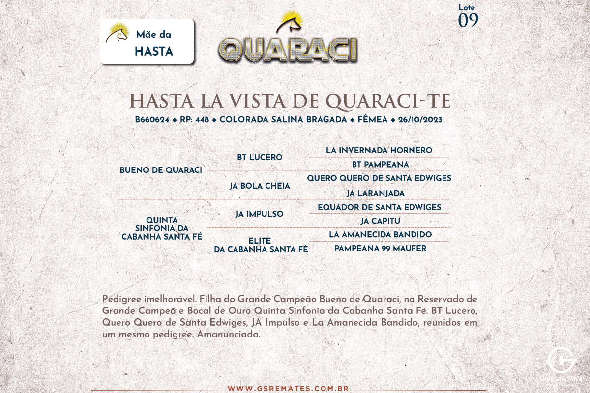 Geração HASTA LA VISTA DE QUARACI-TE