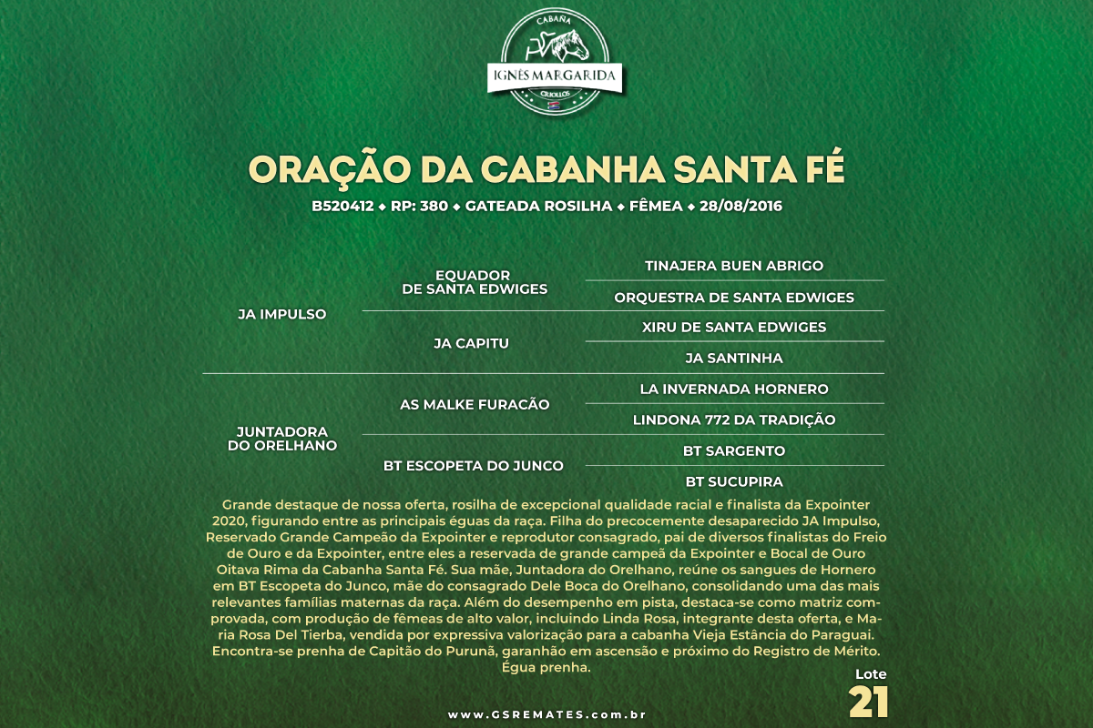 Geração ORAÇÃO DA CABANHA SANTA FÉ