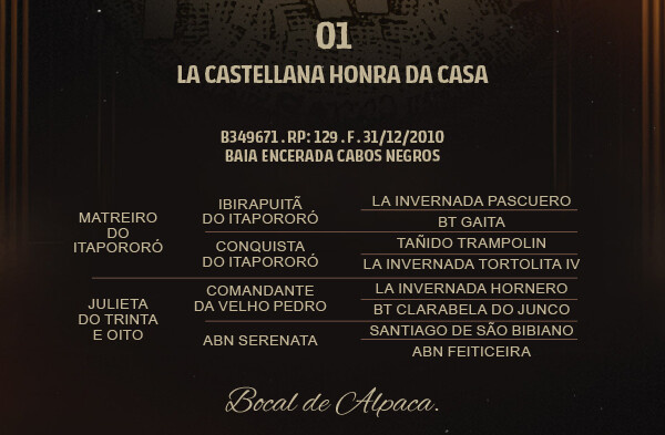 Geração EMBRIÃO LA CASTELLANA HONRA DA CASA OU LA CASTELLANA KAILA