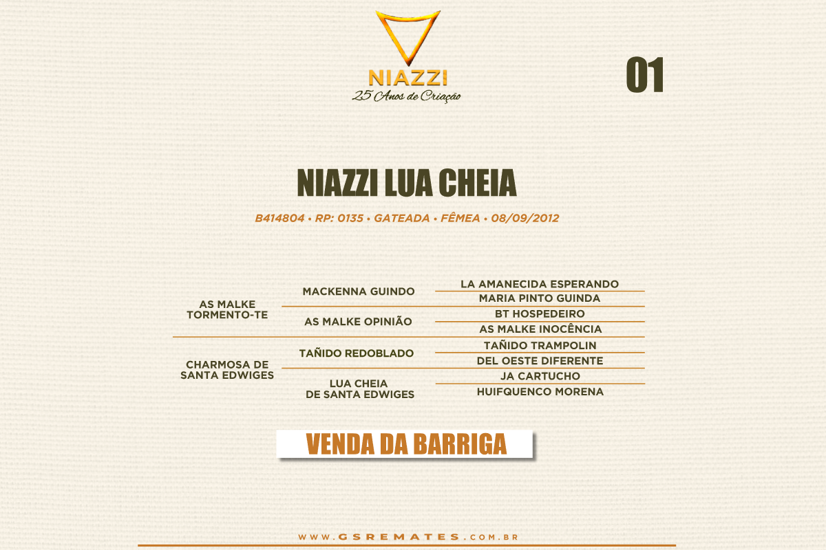 Geração NIAZZI LUA CHEIA - Venda da Barriga