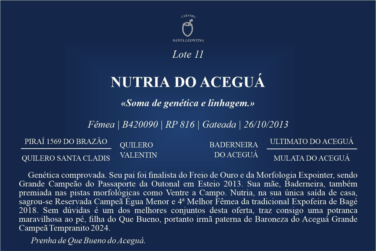 Geração NUTRIA DO ACEGUÁ