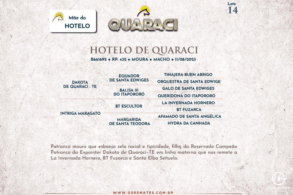 Geração HOTÉLO DE QUARACI