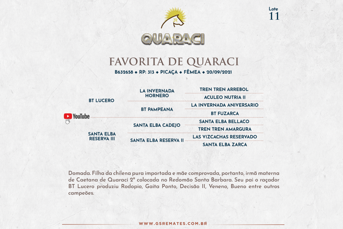 Geração FAVORITA DE QUARACI