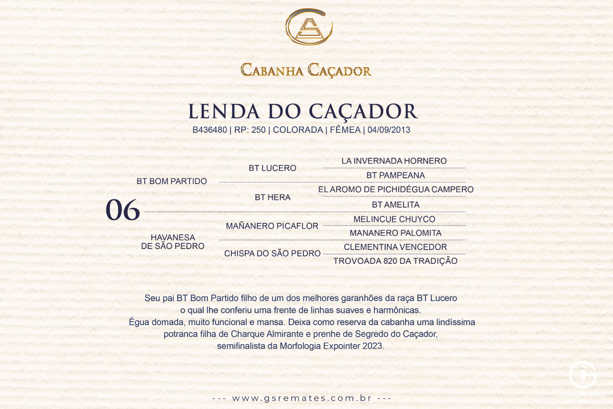 Geração LENDA DO CAÇADOR 