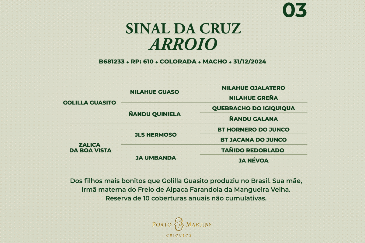 Geração SINAL DA CRUZ ARROIO