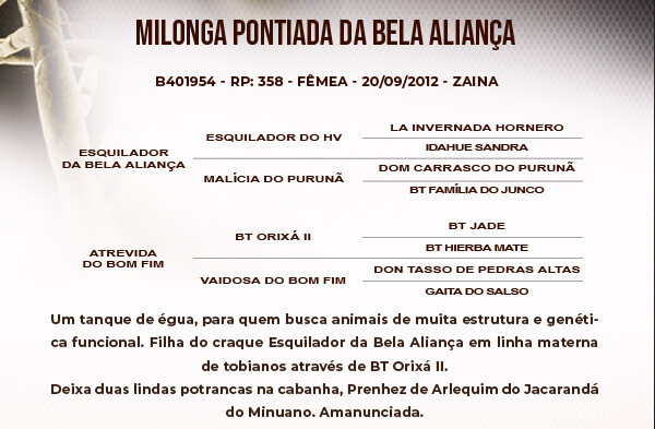 Geração MILONGA PONTIADA DA BELA ALIANÇA