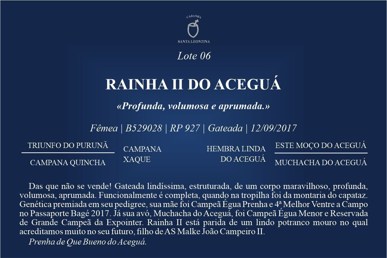 Geração RAINHA II DO ACEGUÁ
