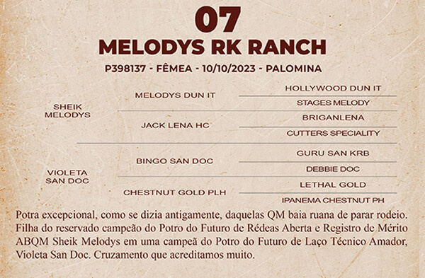 Geração MELODYS RK RANCH