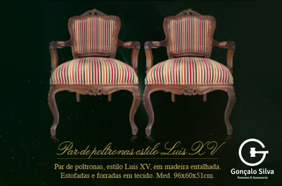 PAR DE POLTRONAS ESTILO LUIS XV