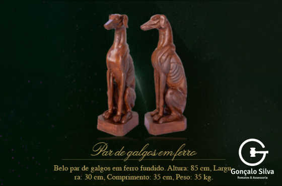 PAR DE GALGOS EM FERRO