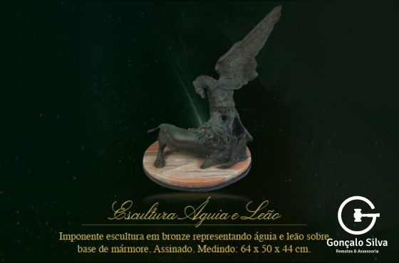 ESCULTURA ÁGUIA E LEÃO