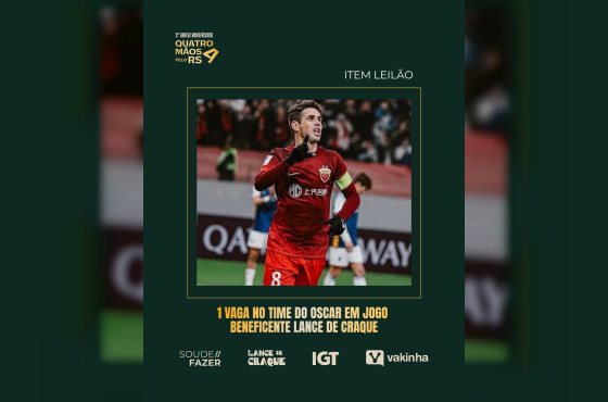 1 vaga para jogar no time Oscar Jogo Beneficente Lance de Craque 2026 em Dezembro em Gramado